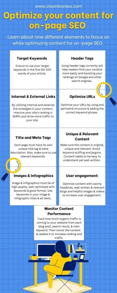 on page seo guide, on page seo template, content optimization for on page seo